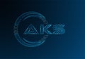 AKS low poly letter logo vector design. Royalty Free Stock Photo