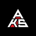 AKS triangle letter logo design with triangle shape. AKS triangle logo design monogram. AKS triangle vector logo template with red Royalty Free Stock Photo