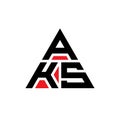 AKS triangle letter logo design with triangle shape. AKS triangle logo design monogram. AKS triangle vector logo template with red Royalty Free Stock Photo