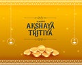 Akshaya tritiya golden card with golden coins