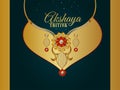 Akshaya tritiya greeting card with gold jewellery necklace