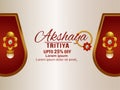 Akshaya tritiya indian festival with vector gold earing on creative white background