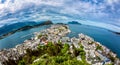 Aksla at the city of Alesund fisheye lens , Norway