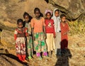 Aksum, Ethiopia - Feb 08, 2020: Ethiopian girls on the road between Axum and the Simien mountains, Ethiopia, Africa