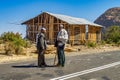 Aksum, Ethiopia - Feb 08, 2020: Ethiopian people on the road between Axum and the Simien mountains, Ethiopia, Africa