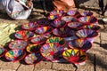 Aksum, Ethiopia - Feb 10, 2020: Ethiopian women selling baskets in the Aksum basket market in Aksum