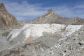 Aktash peak 4 037 m and front of the glacier Dugoba, Pamir-alay