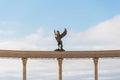 Decorative object of a horse with wings on the embankment of the Caspian Sea in the city of Aktau