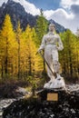 Monument to Galina Afanasyeva and to all the dead climbers in the mountains