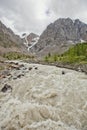 Aktru glacier River. Altai Mountains, Russian