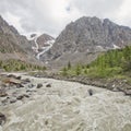 Aktru River. Altai Mountains landscape Royalty Free Stock Photo