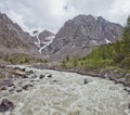 Aktru river. Altai Mountains landscape Royalty Free Stock Photo