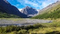 Aktru valley and Karatash mountain in the Altai Mountains. Royalty Free Stock Photo
