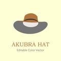 akubra hat cartoon simple flat vector illustration Royalty Free Stock Photo