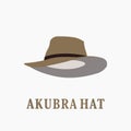 akubra local australian hat simple flat vector illustration Royalty Free Stock Photo
