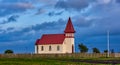 Akureyjarkirkja church and grave yard on the South Coast of Iceland