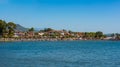 Akyaka District in Ula, Mugla, Turkey. Beautiful beach and coast view.