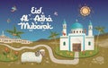 Happy Eid Ul Adha, Creative design. Eid Al Adha Mubarak greeting card Royalty Free Stock Photo
