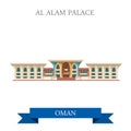 Al Alam Palace in Muscat Oman vector flat attraction travel