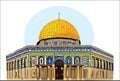Al-Aqsa Mosque hand drawing vector. Jerusalem. KudÃÂ¼s, Mescidi Aksa Royalty Free Stock Photo