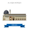 Al-Aqsa Mosque Israel vector flat attraction landmarks