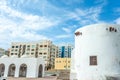 Al-Balad old town fortress remains with modern buildings, Jeddah, Saudi Arabia