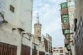 Al-Balad old town with traditional muslim houses and mosque, Jeddah