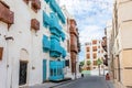 Al-Balad old town with traditional muslim houses with wooden windows and balconies, Jeddah