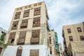 Al-Balad old town with traditional muslim houses with wooden windows and balconies, Jeddah, Saudi Arabia