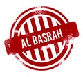 Al Basrah - Red grunge button, stamp Royalty Free Stock Photo