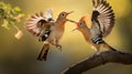 al create image, a wildlife photo of an Indian hoopoe (Upupa epops)