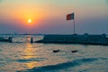 Sunset view of Bahrain Beach and Sea Royalty Free Stock Photo