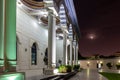 The Al Farooq Omar Bin Al Khattab Mosque Blue Mosque courtyard and cloisters, Dubai, United Arab Emirates. Royalty Free Stock Photo