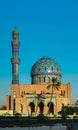View to Al Fidos aka 17th ramadan Mosque in Baghdad at sunset, Iraq Royalty Free Stock Photo