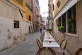 Al fresco dining setting in Venice