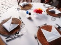 Al fresco dining table setting Royalty Free Stock Photo