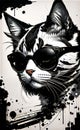 Al generated portrait of a cat with sunglasses