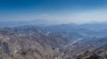 Al Hada Mountain in Taif City, Saudi Arabia with Beautiful View of Mountains and Al Hada road inbetween the mountains. Royalty Free Stock Photo