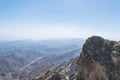 Al Hada Mountain in Taif City, Saudi Arabia with Beautiful View of Mountains and Al Hada road inbetween the mountains. Royalty Free Stock Photo