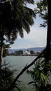 Al-Hakim white building, a mosque on the shores of Padang Beach, Indonesia