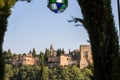 Al Hambra view form another hill Granada, Spain summer time evening