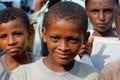 Portrait of unidentified Yemeni teenagers at the fish market in Al Hudaydah, Yemen.