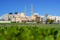 Al Ittihad Park and King Faisal mosque in Sharjah Royalty Free Stock Photo