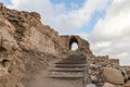 Fragment of the courtyard of the medieval fortress Ash Shubak, standing on a hill near Al Jaya city in Jordan