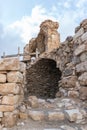 Fragment of the courtyard of the medieval fortress Ash Shubak, standing on a hill near Al Jaya city in Jordan