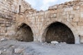 Fragment of the courtyard of the medieval fortress Ash Shubak, standing on a hill near Al Jaya city in Jordan