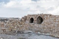 Fragment of the courtyard of the medieval fortress Ash Shubak, standing on a hill near Al Jaya city in Jordan