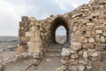 Fragment of the courtyard of the medieval fortress Ash Shubak, standing on a hill near Al Jaya city in Jordan