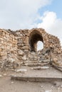 Fragment of the courtyard of the medieval fortress Ash Shubak, standing on a hill near Al Jaya city in Jordan