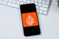 Al Jazeera English logo on a smartphone screen Royalty Free Stock Photo